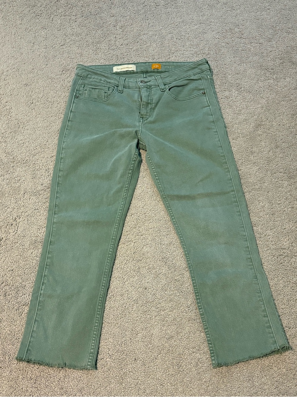 Pilcro and the Letterpress Sage Green Straight-Leg Jeans
